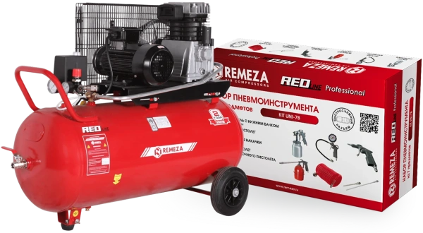 Компрессор поршневой СБ4/С-100.AB365 с набором пневмоинструмента KIT UNI-7B